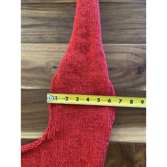Handmade Knit Faked Sweater Shawl Red 50% Wool One Size - Picture 8 of 8